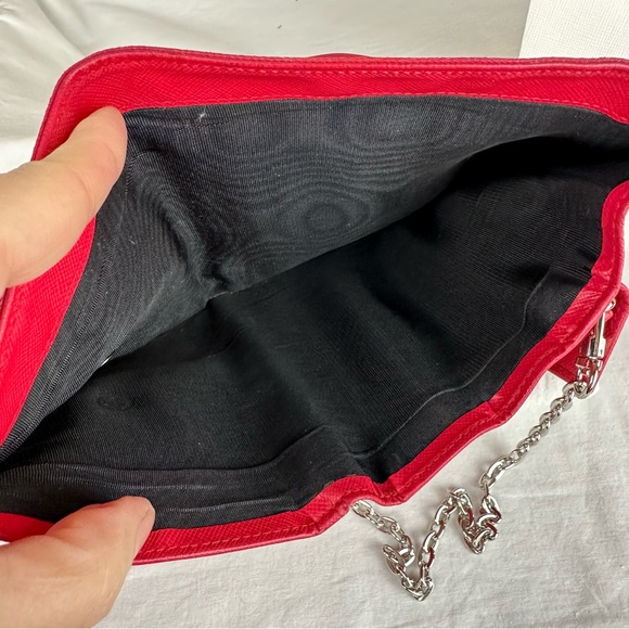 PRADA magenta color nylon Tessuto enamel mini compact wallet crossbody - Picture 11 of 14